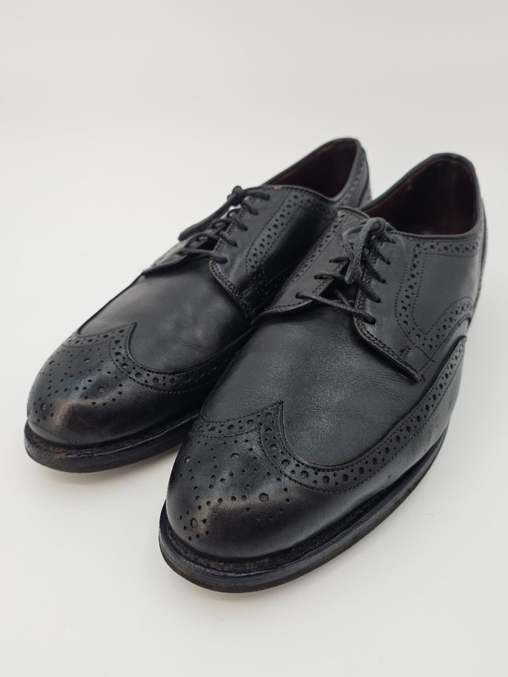 Allen Edmonds Leather Black Wingtip Brogue Oxford Shoes 3350 Men's Size 10.5D